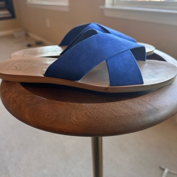 Dolce Vita Criss Cross flat sandals Vibrant blue Suede Size 9 - Picture 5 of 6